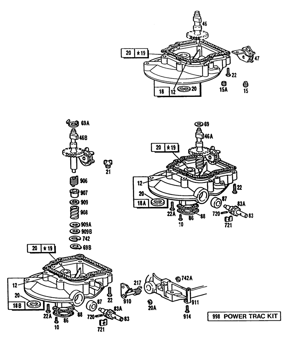 (3)sump Bases,right Angle Dr Diagram and Parts List for 110702-0207-XX  Briggs and Stratton Engine